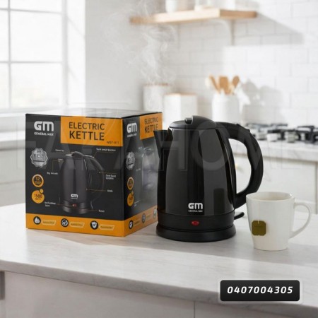 سخان ماء كهرباء اسود بكبسة ماركة GM القدرة 1500 وات قمقم / كمكم سخان ماء كهرباء اسود بكبسة ماركة GM القدرة 1500 وات قمقم / كمكم
