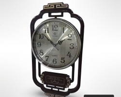 ساعة حائط تعليق مدورة ذهبية مع ارقام انجليزية كبيرة ذهبي اطار بني بلاستيك مستطيل ديكور HAISHI ساعة حائط تعليق مدورة ذهبية مع ارقام انجليزية كبيرة ذهبي اطار بني بلاستيك مستطيل ديكور HAISHI