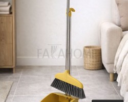 مكنسة مع مجرود  بلاستيك يد طويل ذراع ستانليس