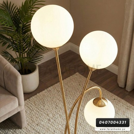 سايد لامب حجم كبير ذهبي مع ثلاث كرات بيضاء 150 سم