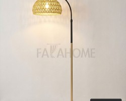 سايد لامب حجم كبير ذهبي واسود مع قش دائري 