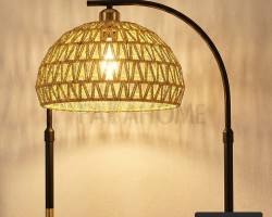 سايد لامب حجم كبير ذهبي واسود مع قش دائري 