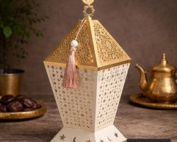  فانوس معدن مزخرف مضيء  38 سم 