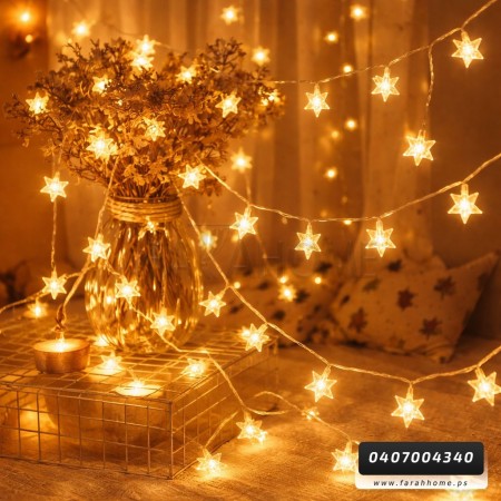 اضائة زينه رمضان - حبل 5 م نجوم اشكال شفاف