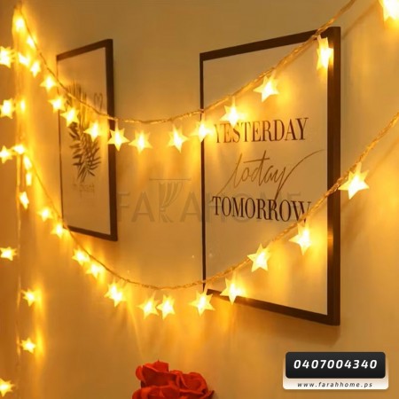 اضائة زينه رمضان - حبل 5 م نجوم اشكال شفاف