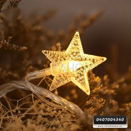 اضائة زينه رمضان - حبل 5 م نجوم اشكال شفاف