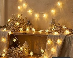 اضائة زينه رمضان - حبل 5 م نجوم اشكال شفاف