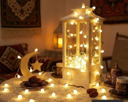 زينه رمضان / حبل 5 م طابات صغيرة ابيض