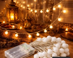 زينه رمضان / حبل 5 م طابات صغيرة ابيض