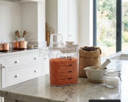 علبة بقوليات اكريلك كبير 2.5 لتر مع علبة مكيال