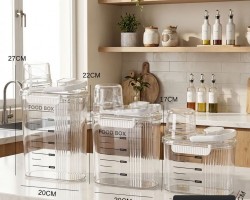 علبة بقوليات اكريلك كبير 2.5 لتر مع علبة مكيال