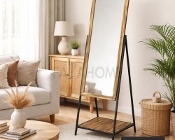 مراة خشب مع رف 155×41 وستاند ثقيل