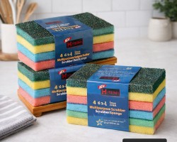 ليف جلي 4 قطع خريص مع اسفنج Haoxin