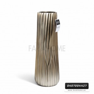 فازة هندي سكني محزز طويل قطر 18 سم ارتفاع 58 سم فازة هندي سكني محزز طويل قطر 18 سم ارتفاع 58 سم