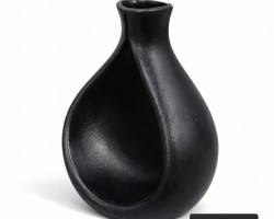 فازة هندي نحاس اسود مطفي مطعوج  مقاس 25 × 19 × 31.5 سم