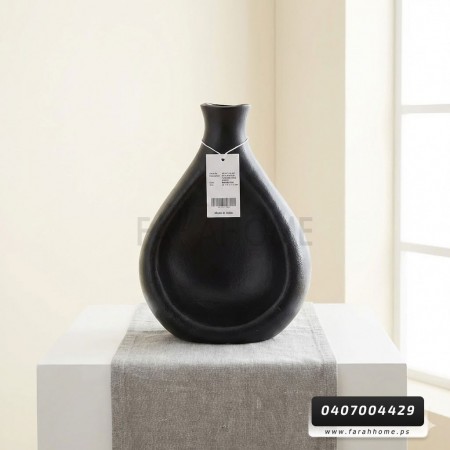 فازة هندي نحاس اسود مطفي مطعوج  مقاس 25 × 19 × 31.5 سم