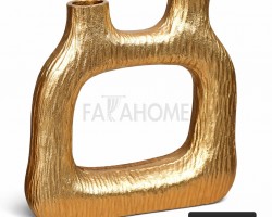 فازة هندي نحاس لون ذهبي مقاس 23 × 7.5 × 30 سم