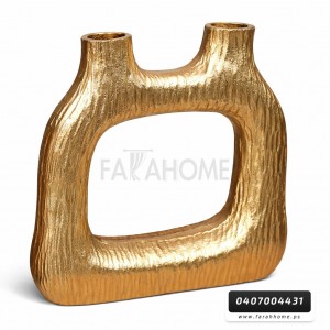 فازة هندي نحاس لون ذهبي مقاس 23 × 7.5 × 30 سم فازة هندي نحاس لون ذهبي مقاس 23 × 7.5 × 30 سم