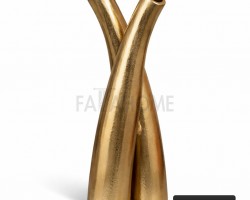 فازة هندي نحاس لون ذهبي مقاس 15 × 15 × 36 سم