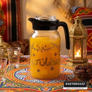 شاف زجاج عصير/ ماء مع يد رسومات رمضانية صناعة مصرية ELMAS