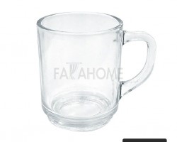 12 قطعة / طقم كاسات شاي زجاج شفاف مع يد حجم كبير  