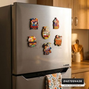 كرت قطع كرتونية مع مغناطيس للثلاجة رسومات رمضان كريم يحتوي 6 قطع