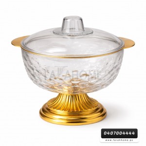 مضيفة / تمرية مدور اكريليك مع يدين و قاعدة ذهبية 18 سم مضيفة / تمرية مدور اكريليك مع يدين و قاعدة ذهبية 18 سم