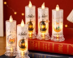 زينة رمضان / شمعة الكترونية اكريليك 5 × 15 سم