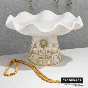 زينة رمضان/ مضيفة - تحفه - جاط  - صحن جبصين وردة مع قاعدة رمضان كبير