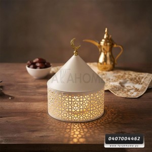 زينة رمضان/ مضيفة معدن مدور كبير صحن رمضان CNC حديد مع قبة