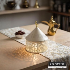 زينة رمضان/ مضيفة معدن مدور وسط صحن رمضان CNC حديد مع قبة
