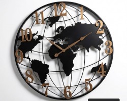 ساعة كبير معدن كرة ارضية 80 سم