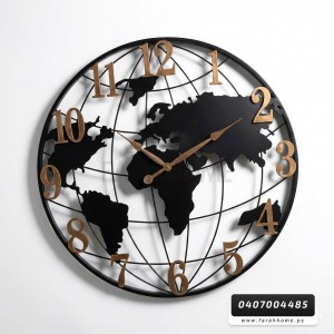 ساعة كبير معدن كرة ارضية 80 سم