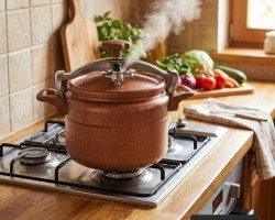 طنجرة ضغط جرانيت بني ثقيل 8 لتر ROZETTA C24-8L