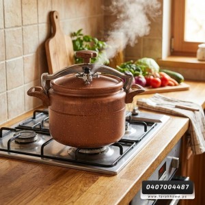 طنجرة ضغط جرانيت بني ثقيل 8 لتر ROZETTA C24-8L