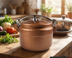 طنجرة ضغط جرانيت بني ثقيل 8 لتر ROZETTA C24-8L