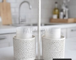 حمالة كاسات سادة معدن 2 عين