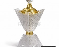 مبخرة اكريليك مبزر مع غطا ذهبي مبخرة اكريليك مبزر مع غطا ذهبي