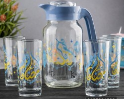 شاف زجاج عصير / ماء رمضاني مع 6 كاسات 
