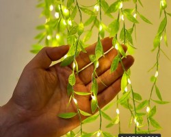 زينه رمضان/ اضائة رمضان شلال شكل ورق شجر  3 × 1 متر