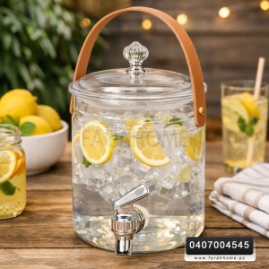 شاف عصير اكرليك مع حنفية  ويد جلد حجم كبير 4.2 لتر