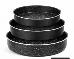 طقمصواني جرانيت اسود ثقيل حفة فضي 3 قطع 28-30-34 سم حيف عالي طقمصواني جرانيت اسود ثقيل حفة فضي 3 قطع 28-30-34 سم حيف عالي