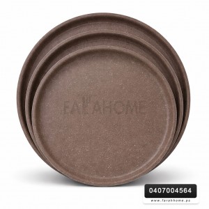 طقم سدر جرانيت بني 3 قطع مقاسات  38 - 42 - 48 سم خامة ثقيلة HOT CHEF