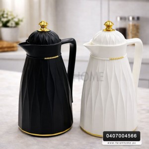 ثيرموس قهوة زمزم مع كبسة ويد بلاستيك ZAMZAM سخان/قمقم دلة