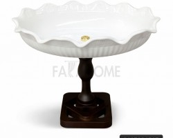 جاط فواكه/كيك مدور بورسلان برجل قاعدة بني 22 × 32 سم جاط فواكه/كيك مدور بورسلان برجل قاعدة بني 22 × 32 سم