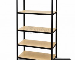 ستاند حديد مع رفوف خشب تعليق 184 × 91 × 47 سم