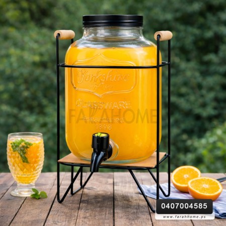 شاف عصير زجاج مع حنفية وستاند حديد4لتر شاف عصير زجاج مع حنفية وستاند حديد4لتر