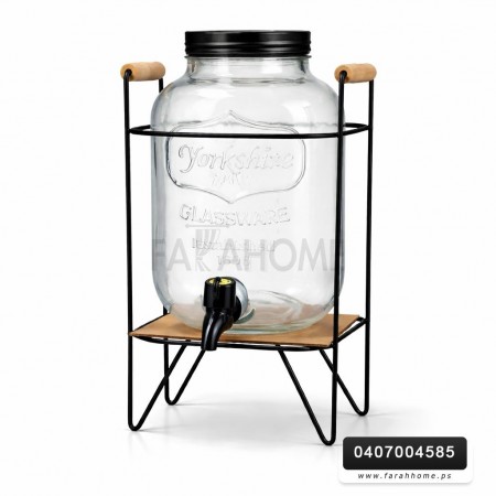 شاف عصير زجاج مع حنفية وستاند حديد4لتر شاف عصير زجاج مع حنفية وستاند حديد4لتر