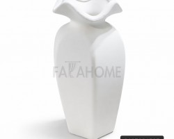 مزهرية / فازة / تحفة / حامل ورد بوهيمي ابيض جرة مع عنق