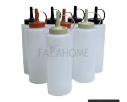 طقم/علبة بلاستيك ملون زيت / كاتشب / سيروب صغير 8 قطع